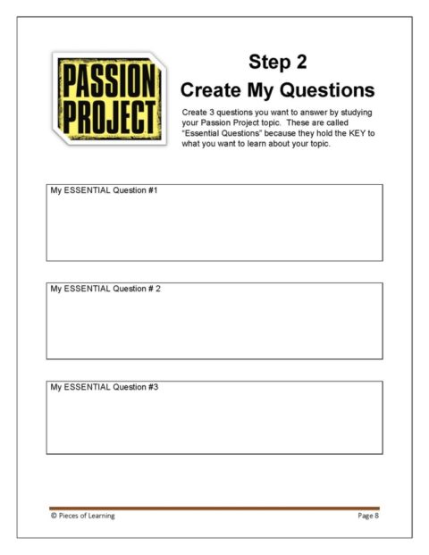 Passion Project Teacher's Guide